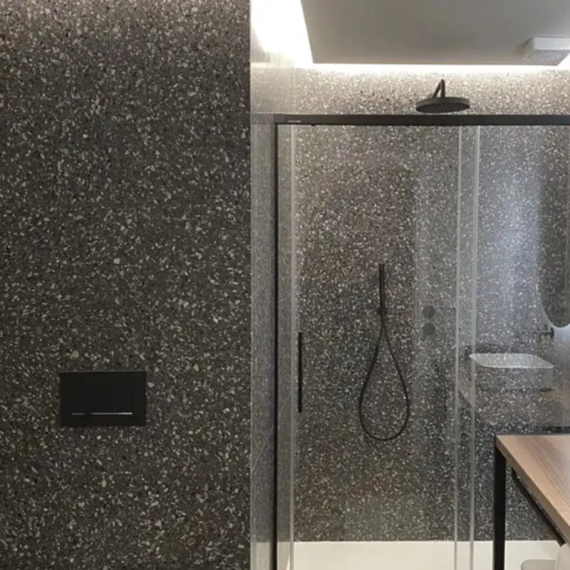 Black Terrazzo Slab Tiles For Bathroom