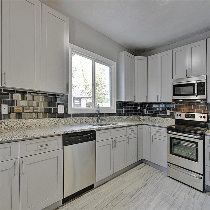 grey shaker kitchen with island