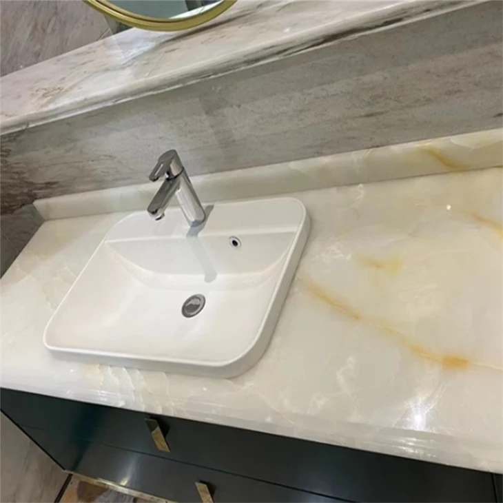 White Onyx Stone Countertops For Bathroom& Home