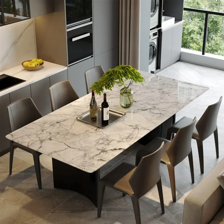 Fragrant Snow Plum Marble Dining Table