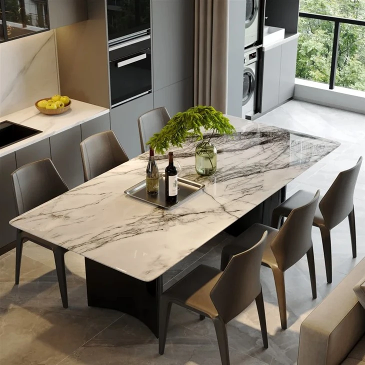 Fragrant Snow Plum Marble Dining Table