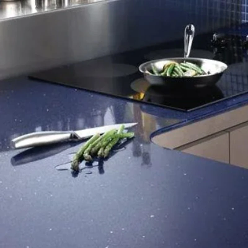 blue sparkle kitchen worktops