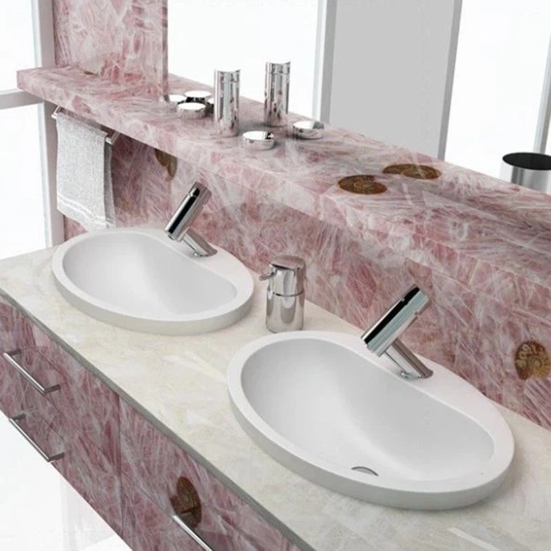 Pink Gemstone Vanity Top Pink Gemstone Vanity Top