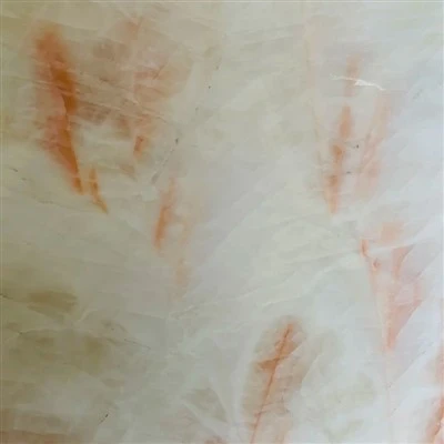 White Onyx With Red Flower