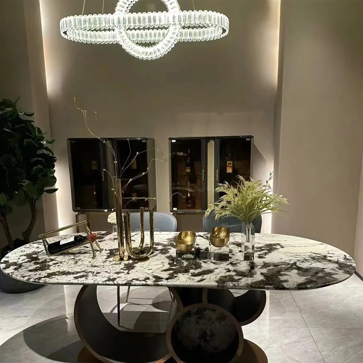 Snow Mountain Blue Dining Table