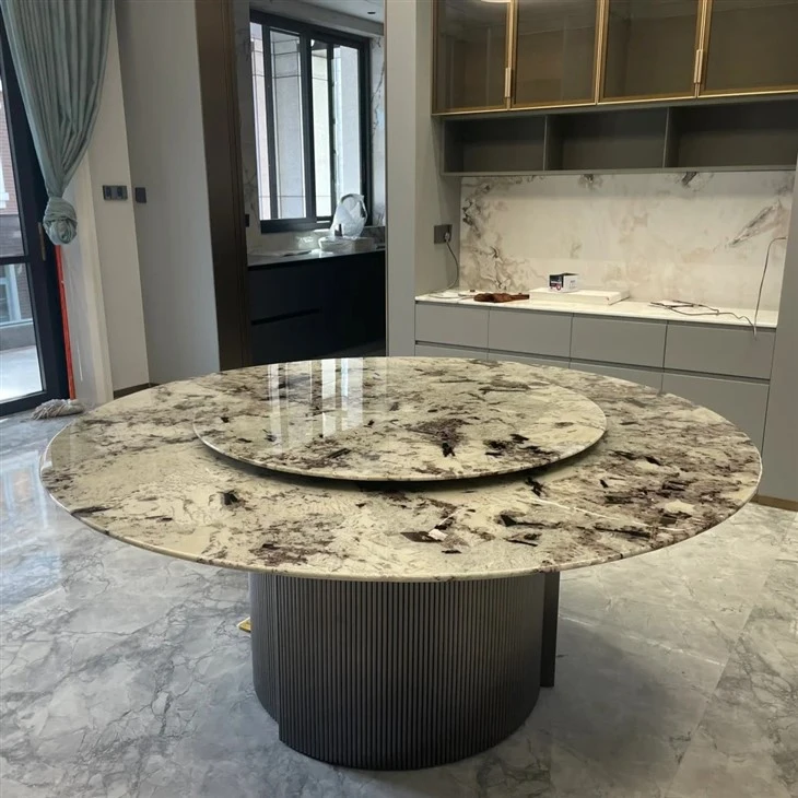 Snow Mountain Blue Dining Table