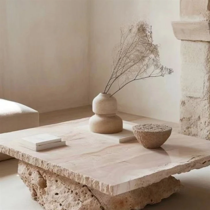 Travertine Tea Table