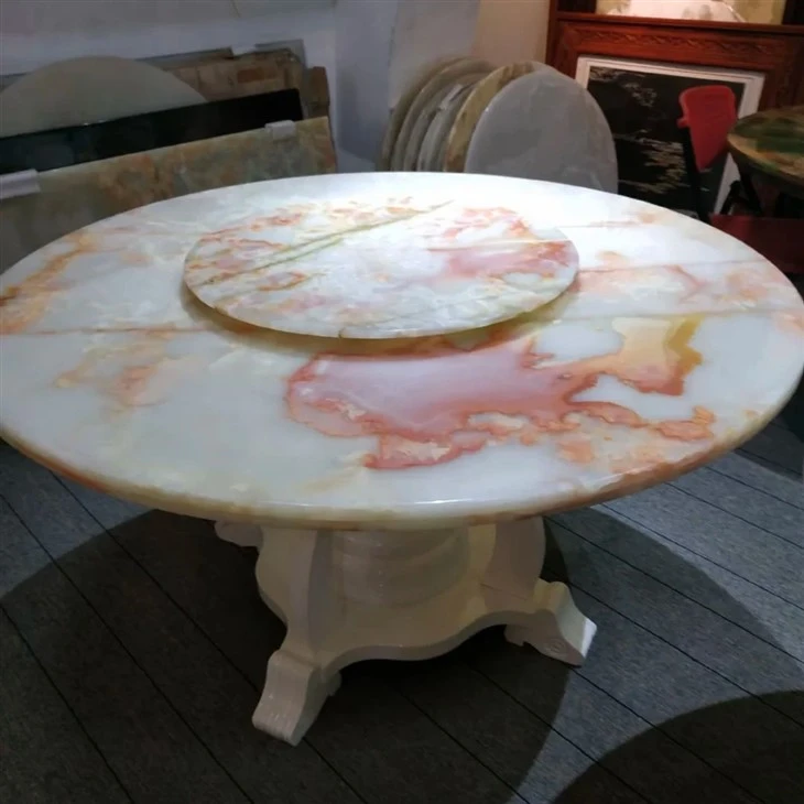 White Onyx With Red Flower